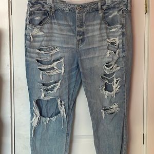 American eagle ripped jeans worn once size 24 regular straight legged
